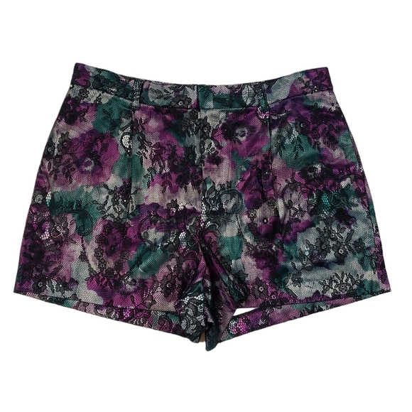Pearl Georgina Chapman Marchesa Floral Lace Overlay Booty Shorts Size 4 NWT - Picture 1 of 13